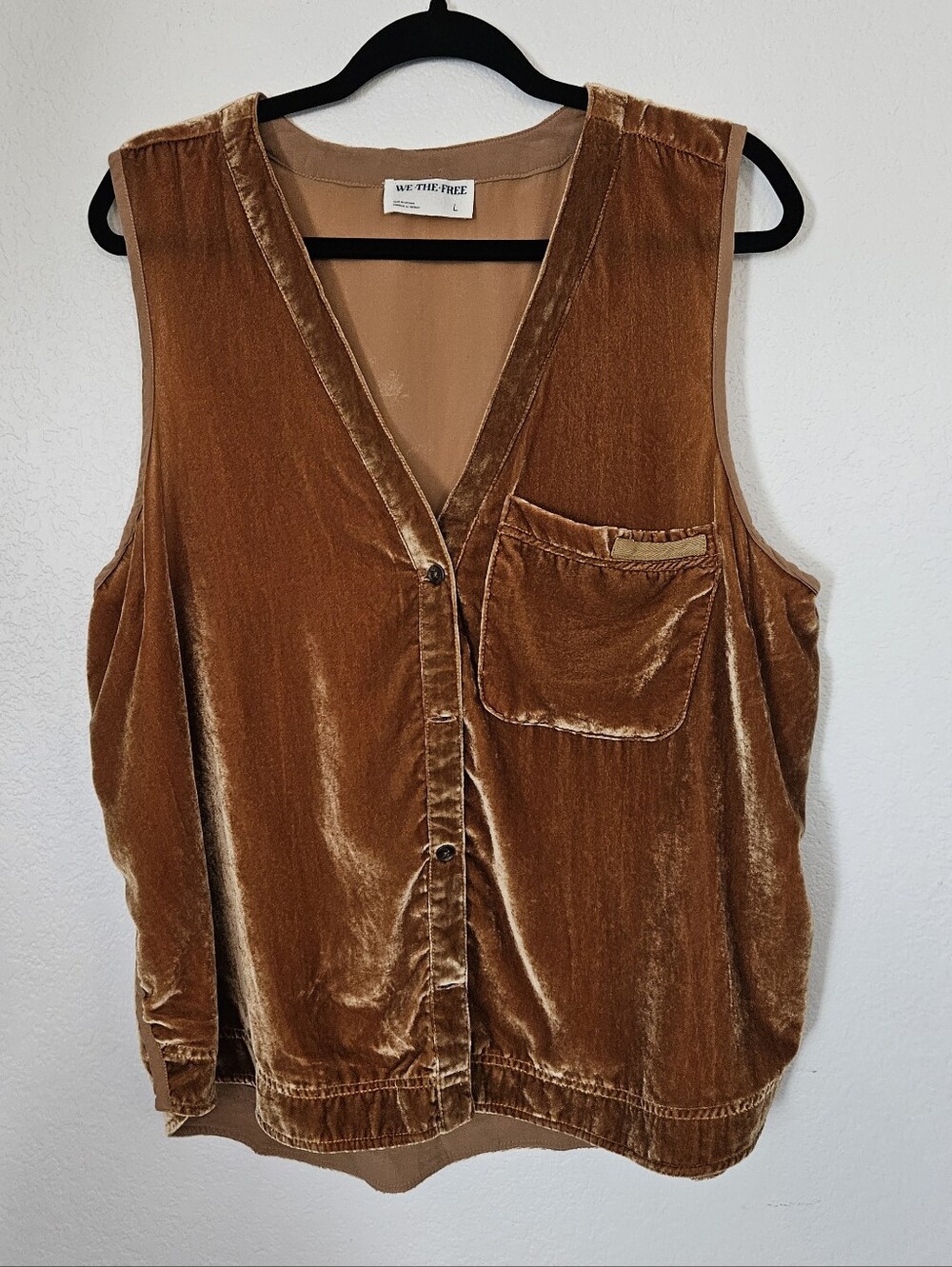Free People We The Free Velvet South Side Shirt - Amber | L - Picture 3 of 8